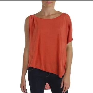 Free People Orange Asymmetrical Top